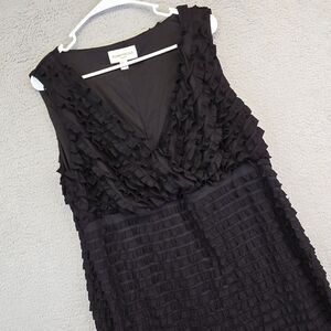 Ronni Nicole Dress Womens Plus 18W Black Ruffle Sheath Tiered‎ Cocktail Diva